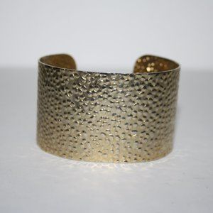 Pretty gold textured cuff bracelet 1.5" tall